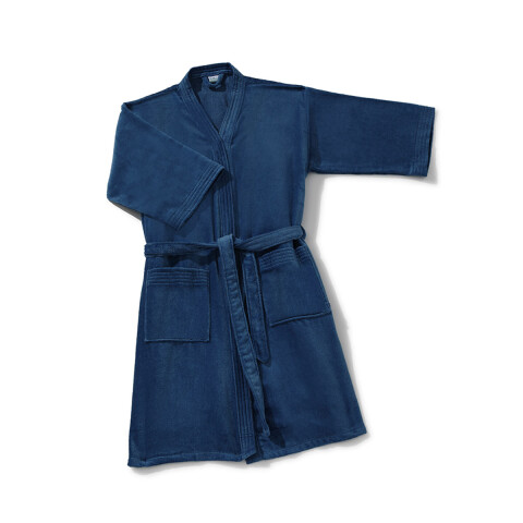 Bata Baño Dohler Velour 100% Algodón Talle P al XXG AZUL OSCURO