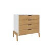 CÓMODA - 4 CAJONES LINEA WOOD BLANCO
