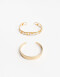 Pulseras Rígidas Sets Color Pulsera Rígida Set Metal Y Acrílico - Dorado