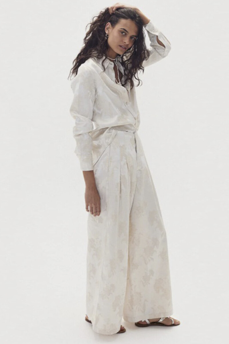 CULOTTE BROCADE PANTS Crema