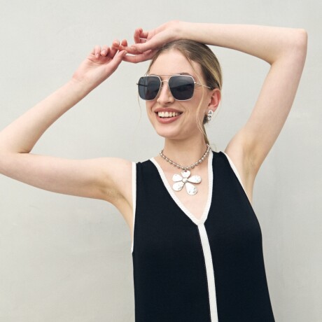 VESTIDO SOLEYA Negro/Crudo