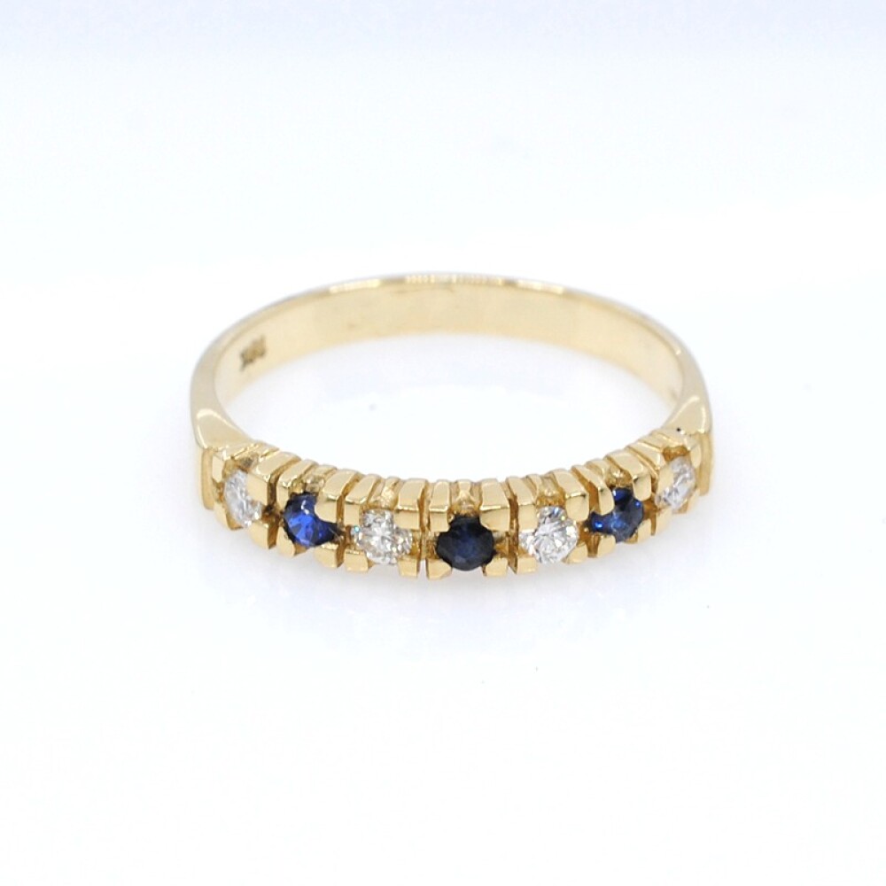 Anillo en oro 18k brillantes y zafiros Anillo en oro 18k brillantes y zafiros