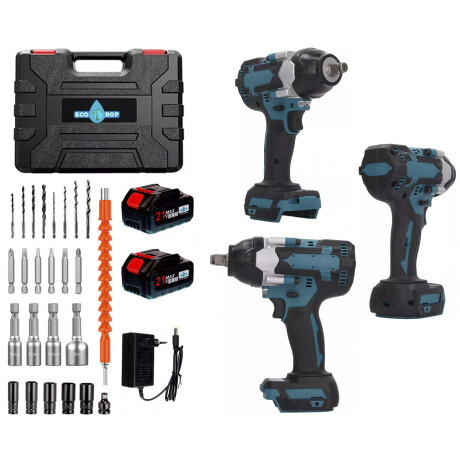 Llave de Impacto Atornillador Brushless EcoDrop 21V 600NM + Accesorios Llave de Impacto Atornillador Brushless EcoDrop 21V 600NM + Accesorios