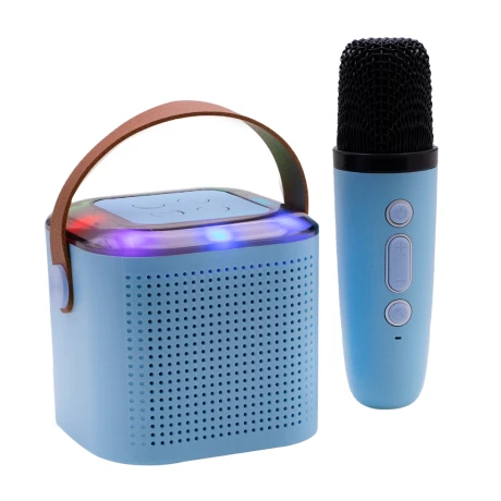 Parlante Portátil con Micrófono Inalámbrico y Luces Rgb AZUL