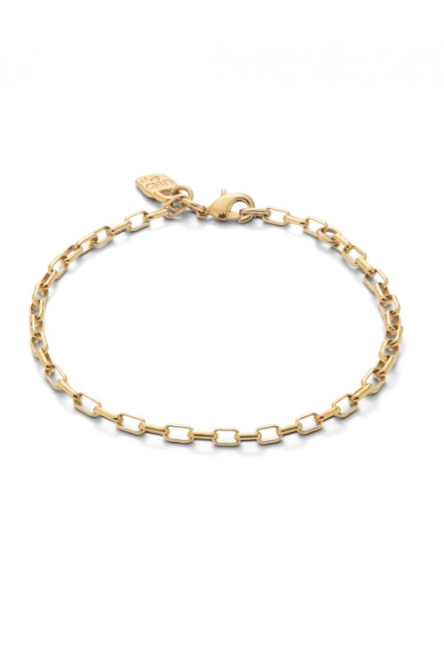 PULSERA CON ESLABONES MEDIANOS BAÑADA EN ORO 18K Pulsera