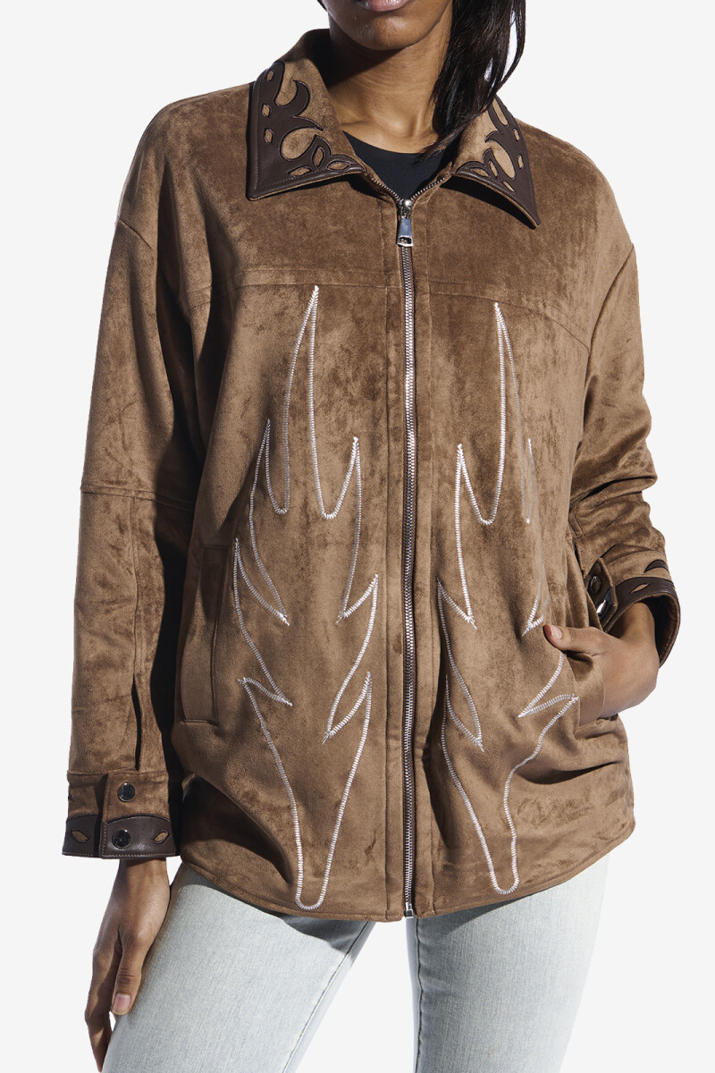 CHAQUETA FUR OCTAVIA Marron