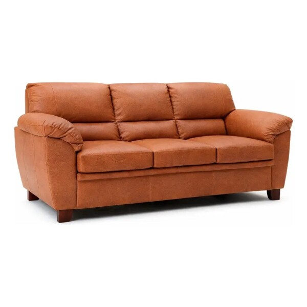 SOFA 3 CUERPOS - MODELO ALIAS - TAPIZADO EN CUERO - COLOR MARRON CLARO SOFA 3 CUERPOS - MODELO ALIAS - TAPIZADO EN CUERO - COLOR MARRON CLARO