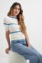 Sweater cuello bote BLANCO Y AZUL