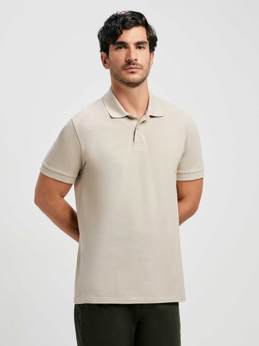 CAMISA DE CUELLO CON BORDADO - BEIGE 