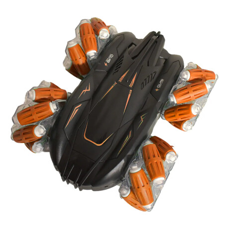 Set Juegos Control Remoto Auto Acrobacia 360 + Avión Combate Naranja