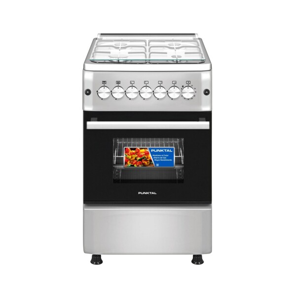 COCINA INOX 4 GAS HORNO 56 LTS. GAS -ENCENDIDO acero inoxidable