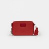 Bandolera New Penny en efecto cuero zaffiano Rojo