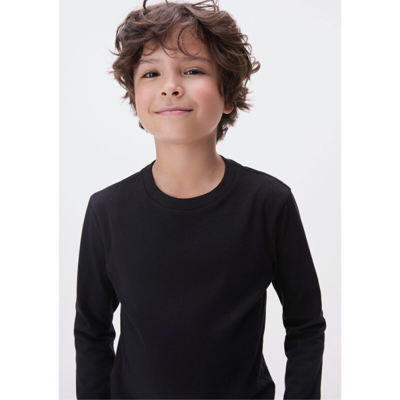 CAMISETA ML MASC PRETO ESCURO