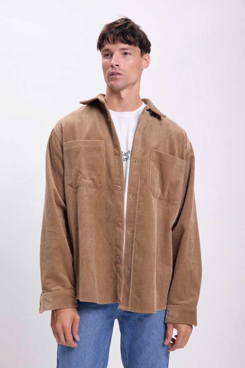 Sobrecamisa de pana Tostado