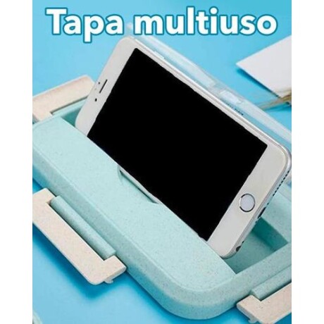 Vianda con cubiertos Neox con tapa multiuso. PP Verde