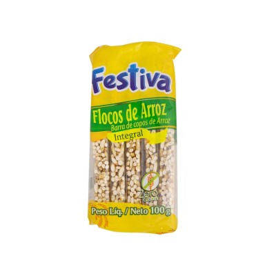 Barritas De Arroz Sin Gluten Festiva Integral 100g Flocos De Arroz Festiva Integ.