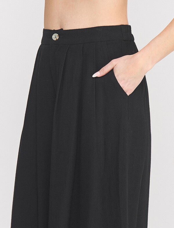 Pantalon Crop Lino NEGRO
