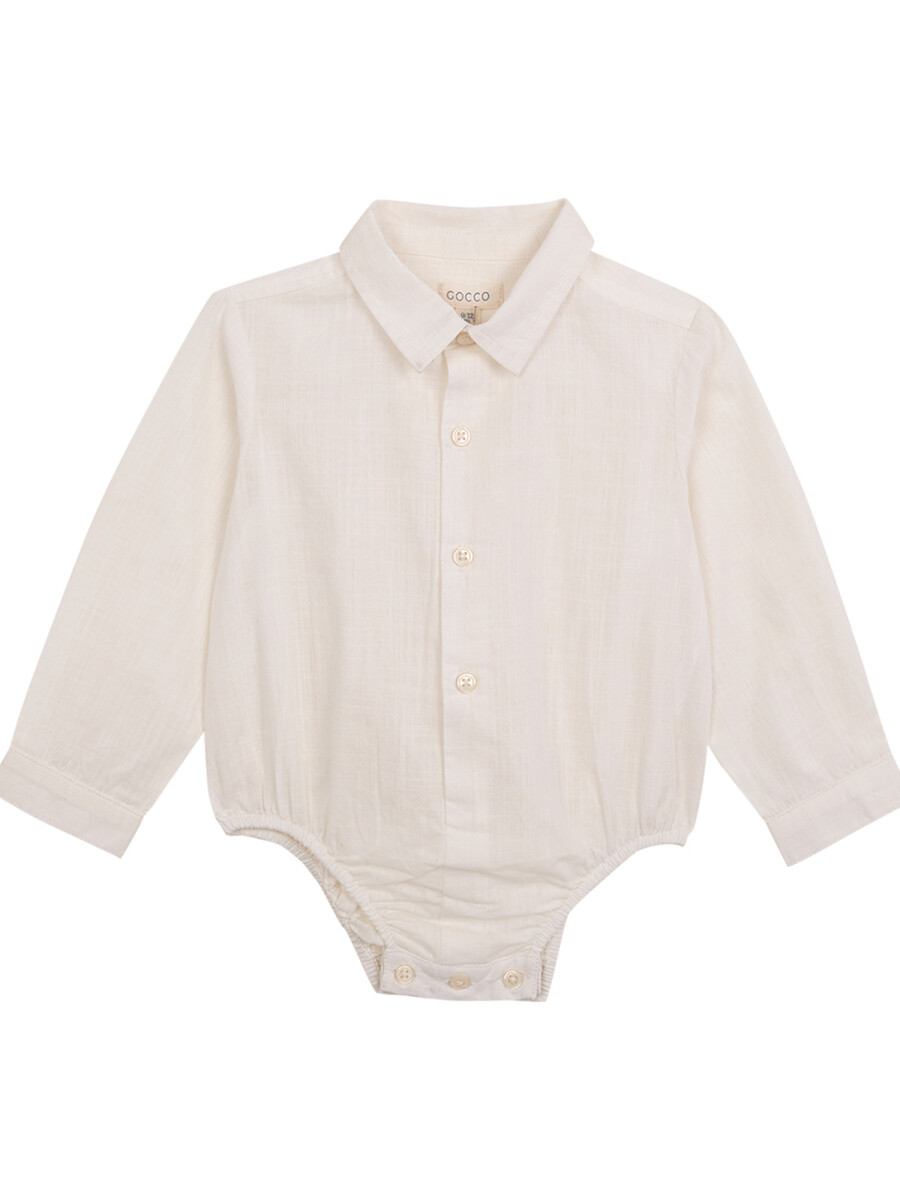Camisa Body Cuello Peter Pan Blanco Roto
