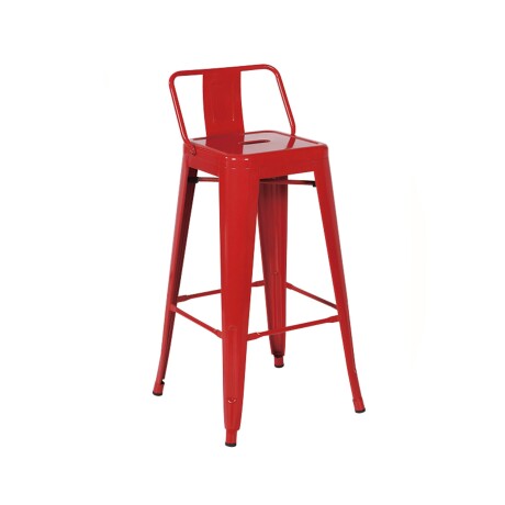 Taburete Tolix en metal con respaldo Rojo