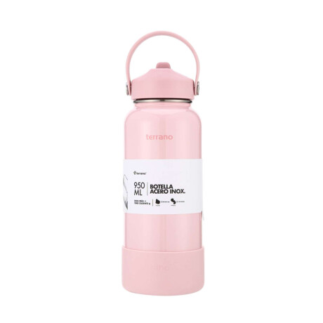 Botella Térmica Con Pico 950Ml. Rosado Metalizado