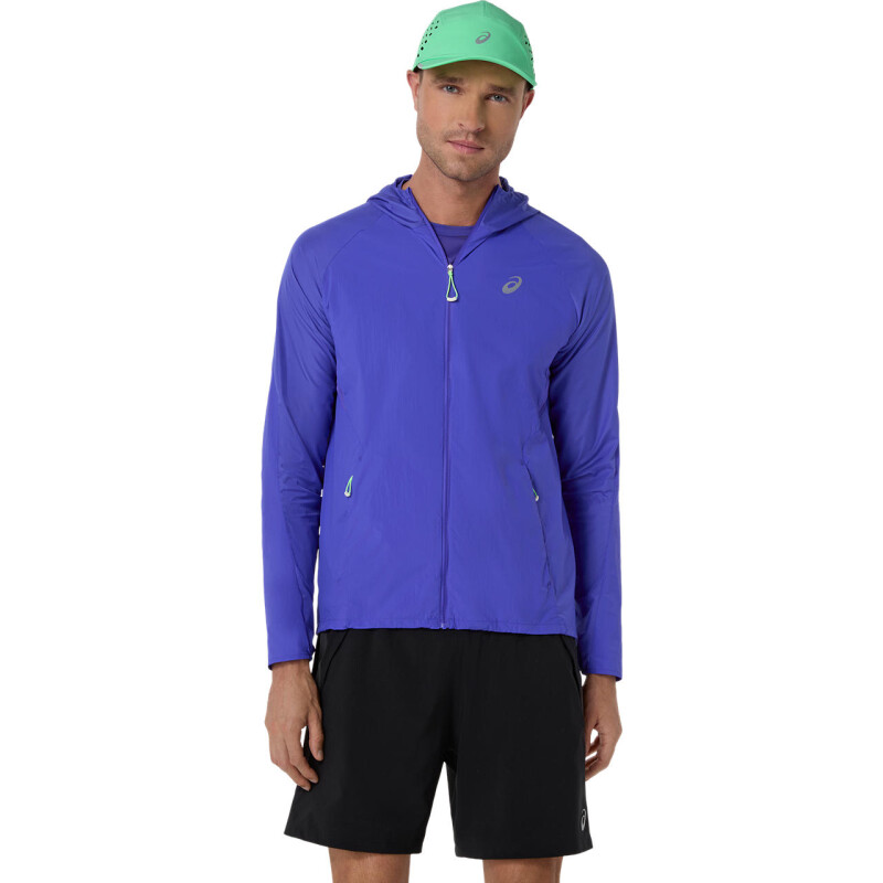 Casaca Running Road Packable Jacket Hombre Cobalt Burst/illuminate Green