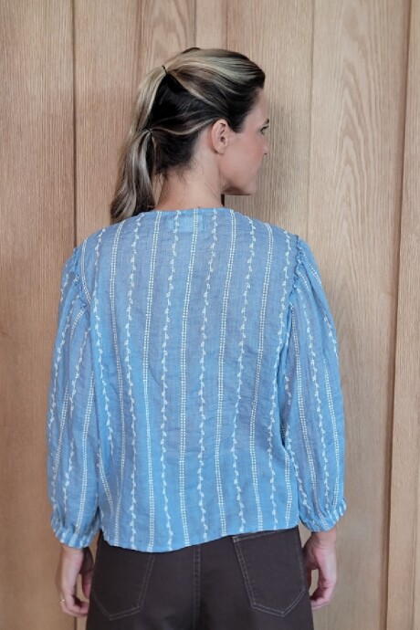 Camisa Melón Broderie Celeste