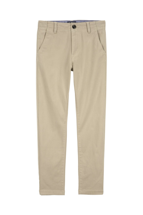 Pantalón de algodón, clásico, ajustado Sin color