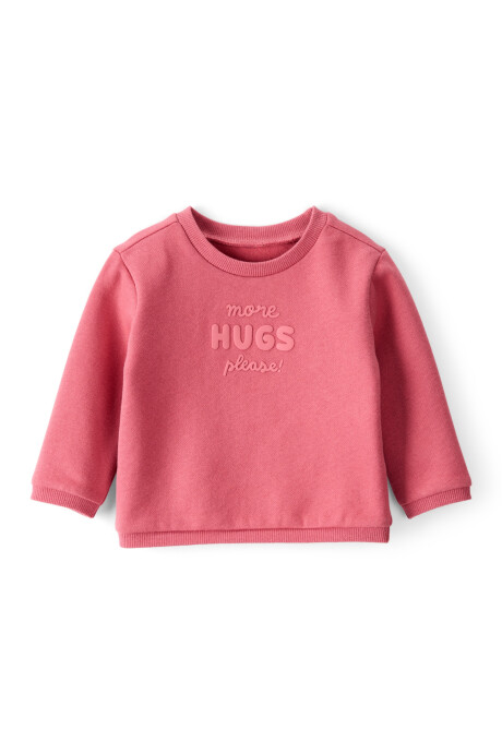 Buzo de algodón con felpa, rosado Sin color