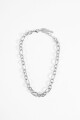 Collar cadena de acero plateado