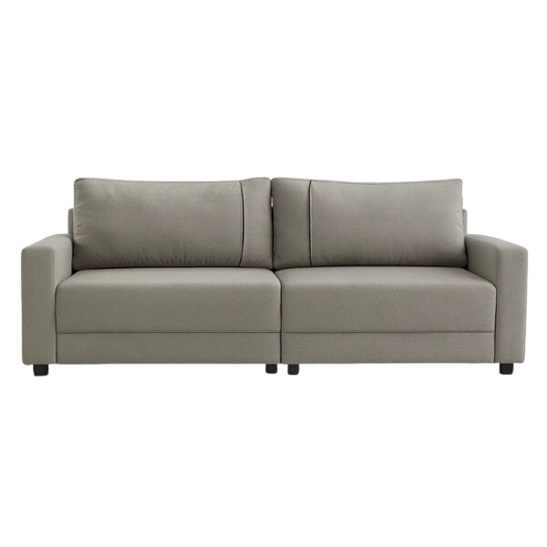 SOFA 4 CUERPOS - TAPIZADO EN TELA GRIS CLARO CON PUNTOS NEGRO Y CRUDOS SOFA 4 CUERPOS - TAPIZADO EN TELA GRIS CLARO CON PUNTOS NEGRO Y CRUDOS