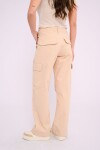 Pantalón cargo de gabardina Beige