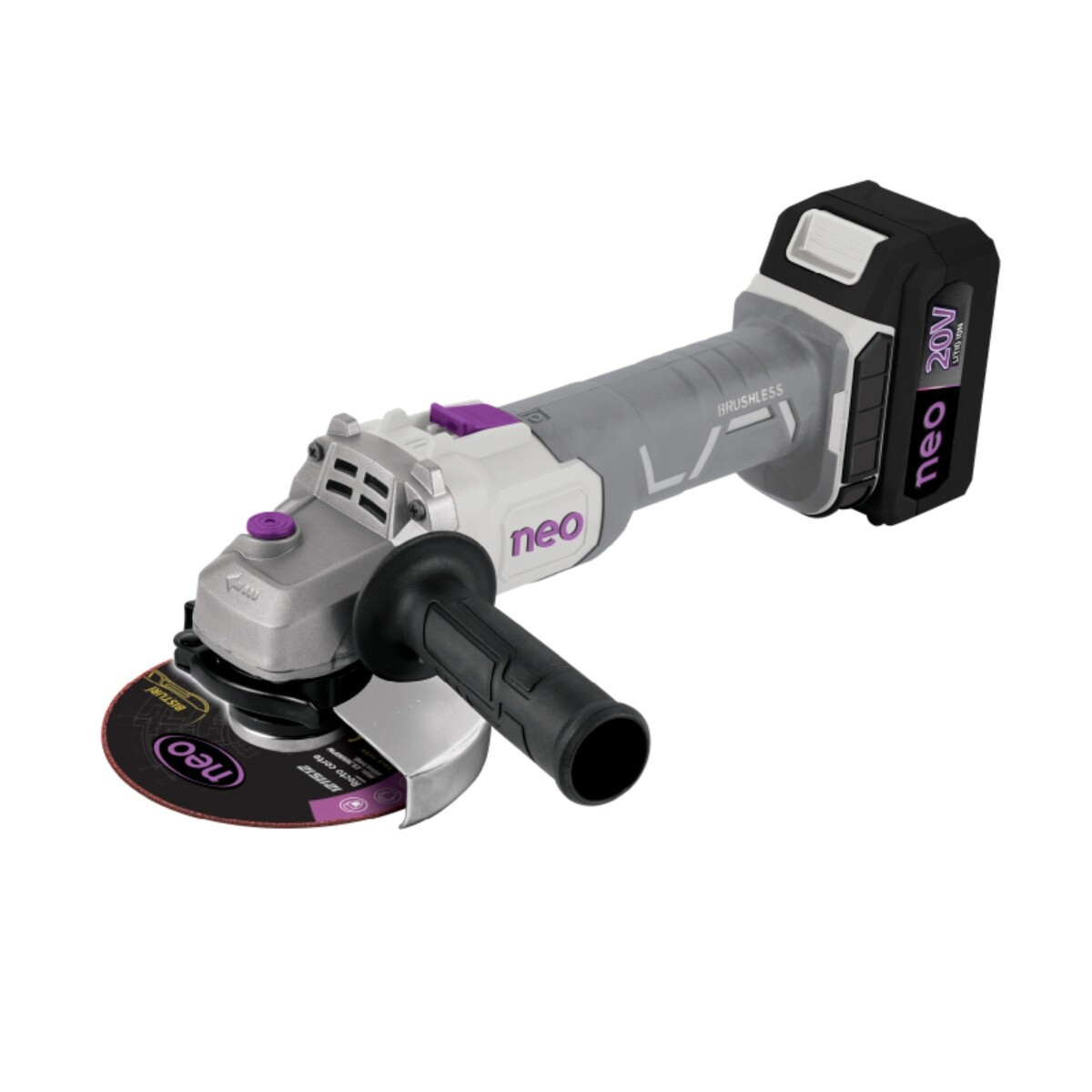 AMOLADORA NEO ANGULAR BRUSHLESS 20V 115MM + BATERIA 5A B20-5N+ CHA1020-4B 