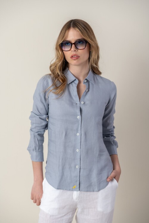 Camisa de dama lino Gris