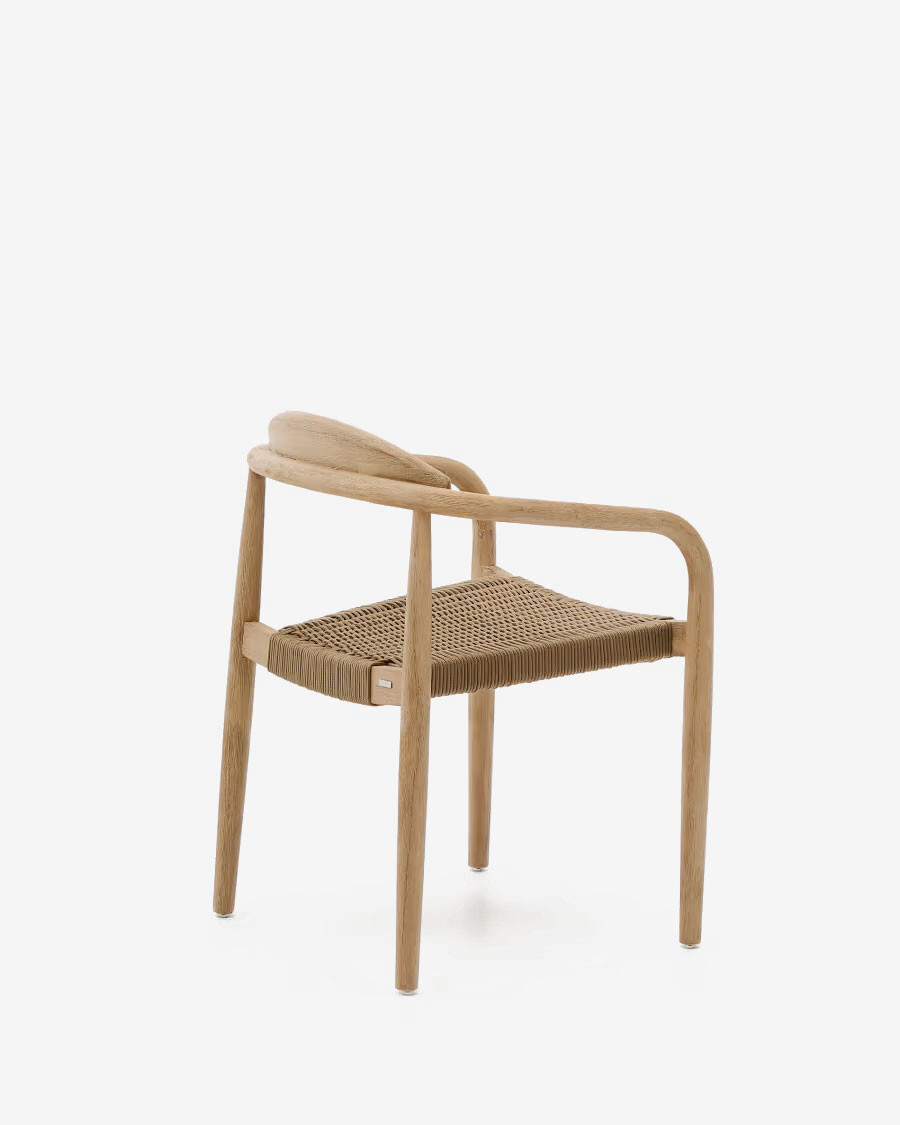 Silla Nina madera maciza de acacia y cuerda beige