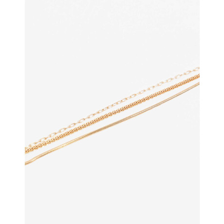 Pulsera Triple Cadena Dorado