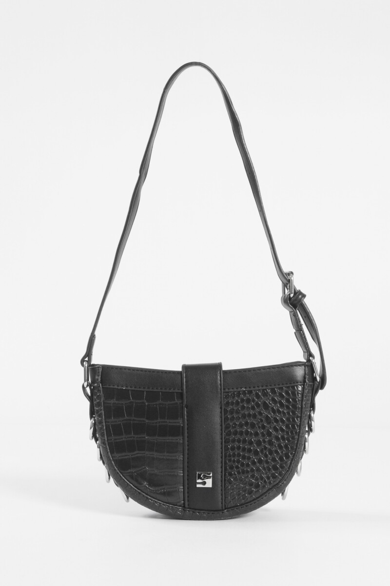 Bandolera croco hebilla negro