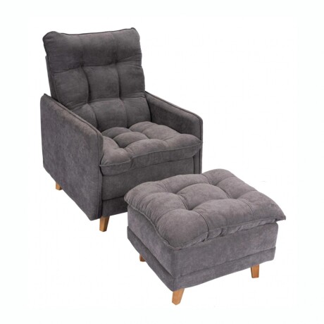 Butaca Poltrona Reclinable Con Puff RUSTICO Montreal G501 - Gris Butaca Poltrona Reclinable Con Puff RUSTICO Montreal G501 - Gris