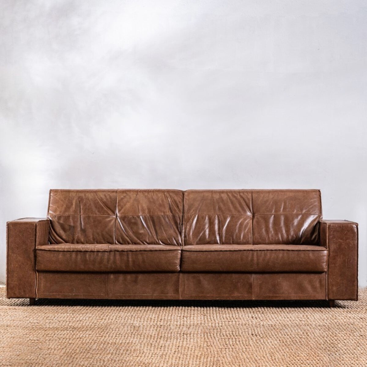 Sillón Cuero Avan 3 Cuerpos Chocolate 