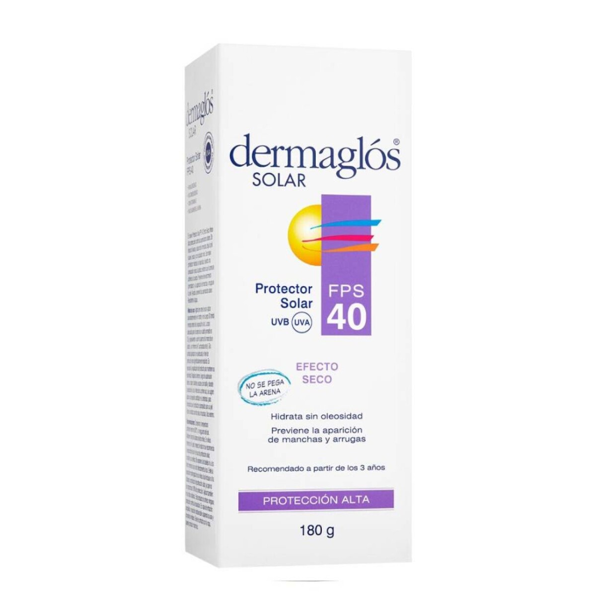 Protector solar Dermaglós - Facial Efecto Seco FPS40 180g 