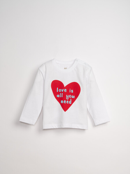 Remera estampa Love Blanco