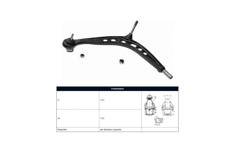 Parilla De Susp Del BMW 320I (E36)/325I (E36)/318I (E36)/318Tds (E36)/323I (E36)/316I (E36) 90-00 Izq Parilla De Susp Del BMW 320I (E36)/325I (E36)/318I (E36)/318Tds (E36)/323I (E36)/316I (E36) 90-00 Izq