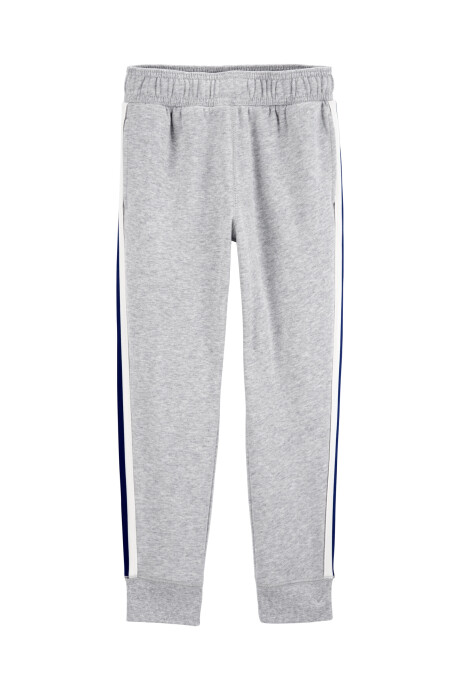 Pantalón de algodón, con franja lateral, gris. Talles 6-8 Sin color