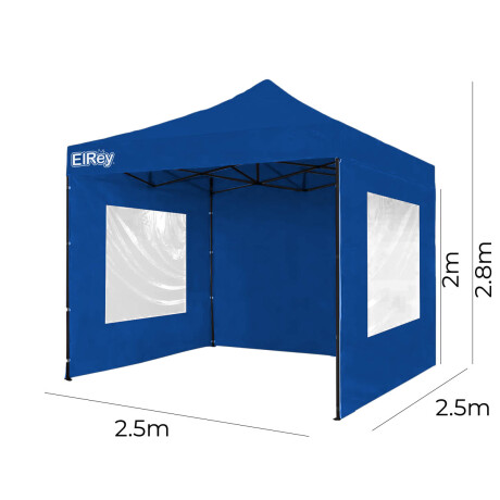 Gazebo 2.5x2.5mt Toldo Uv30 Imperm+1 Pared+2 Ventana Azul