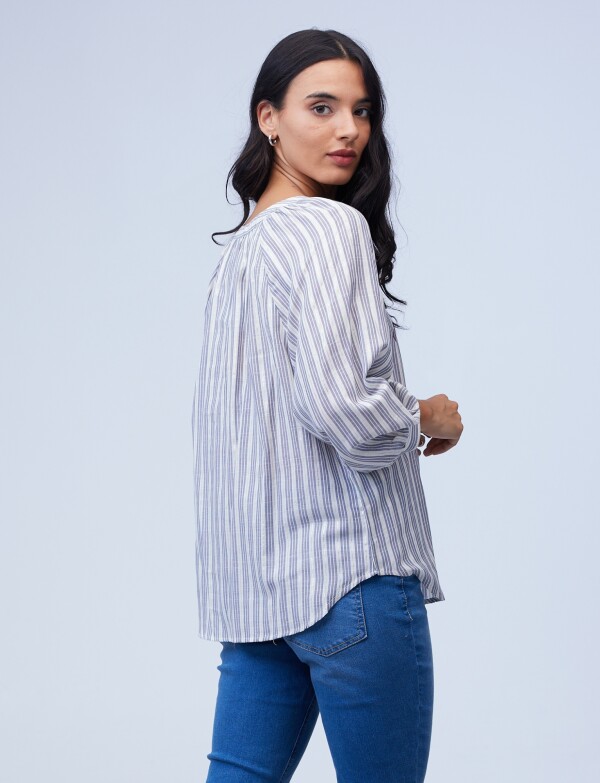 Blusa Bordada AZUL/MULTI