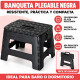 Banqueta plegable negra 34 cm NEGRO