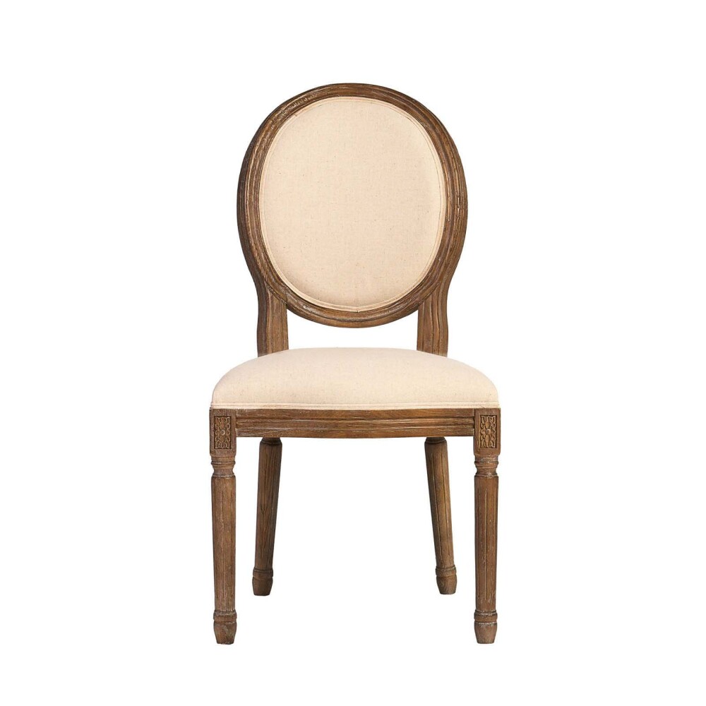 SILLA DE COMEDOR MADERA NATURAL-BEIGE ESTILO LUIS XV