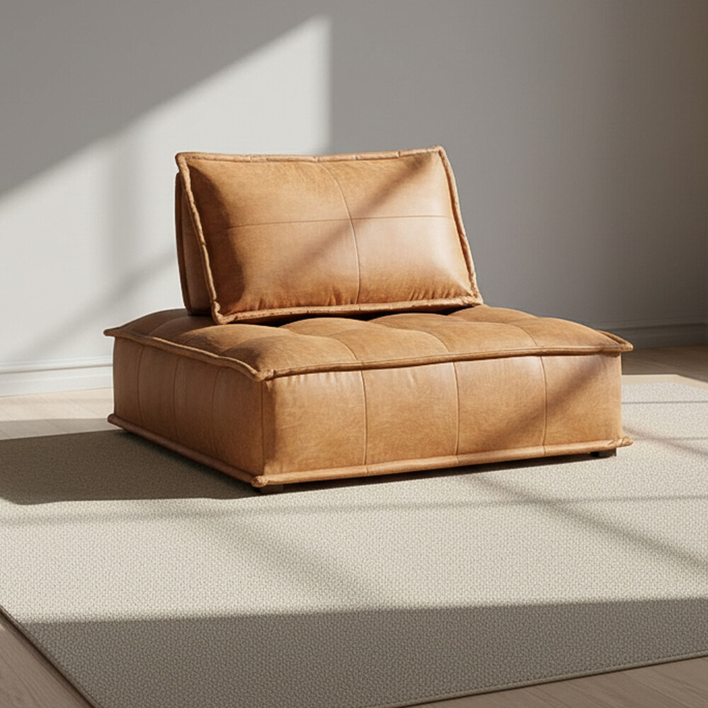 SOFÁ MODULAR PU MARRON ELEMENT CAMEL