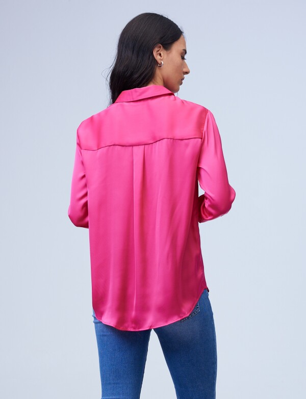 Camisa Saten FUCSIA