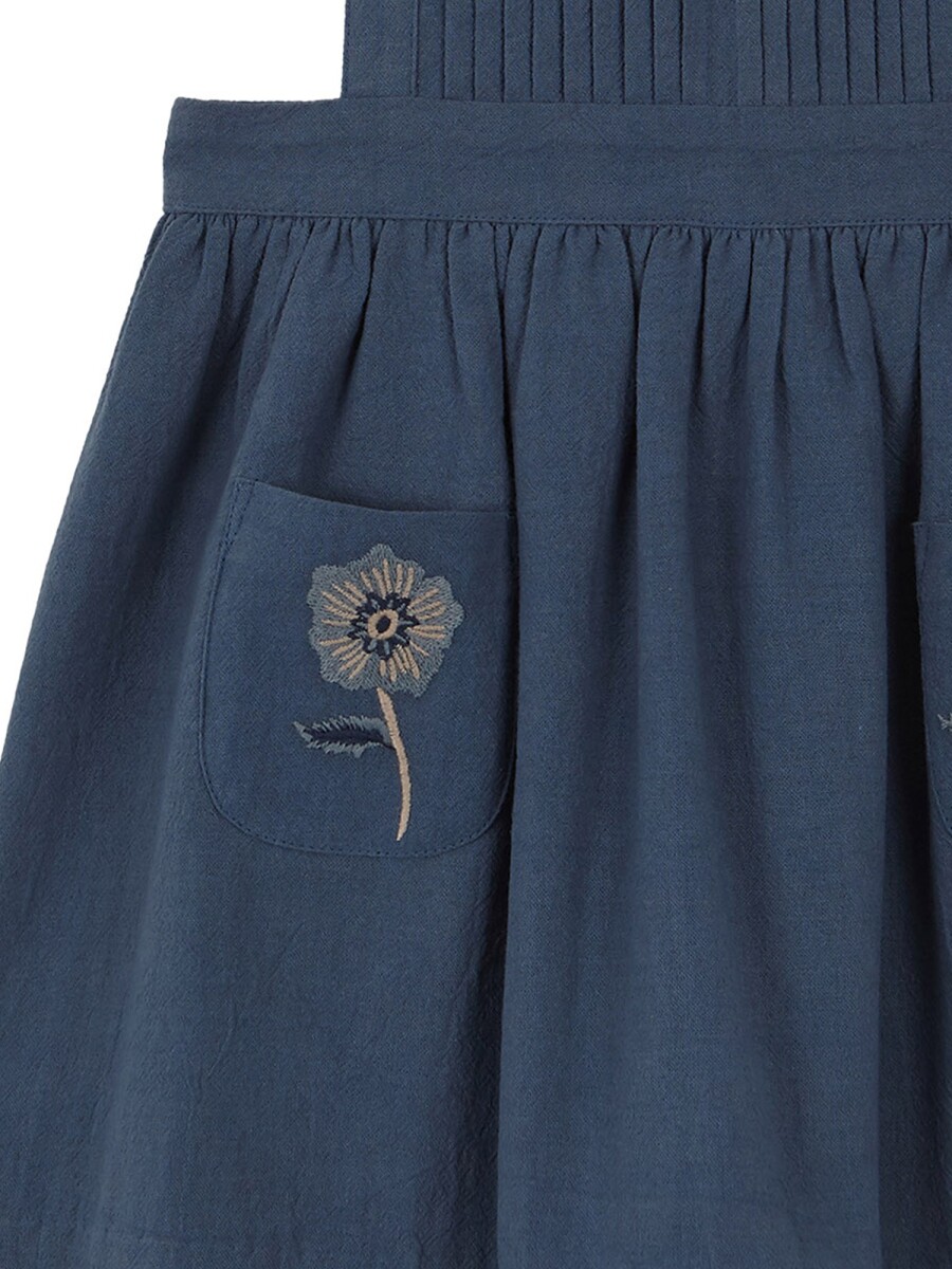 Pichi Con Jaretas Y Bolsillos Bordados Petroleo