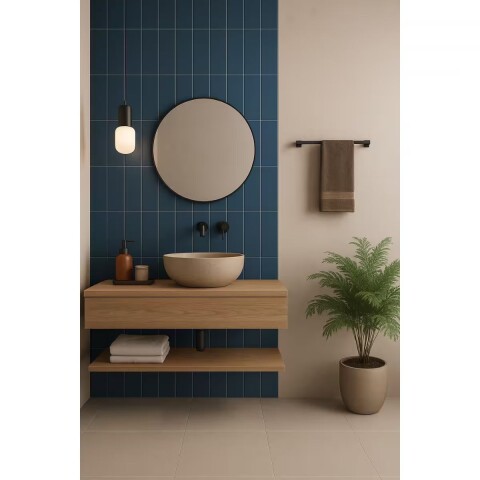 Cerámica para pared Brick Blue 7,5X25 cm mate Cerámica Para Pared Brick Blue 7,5x25 Cm Mate